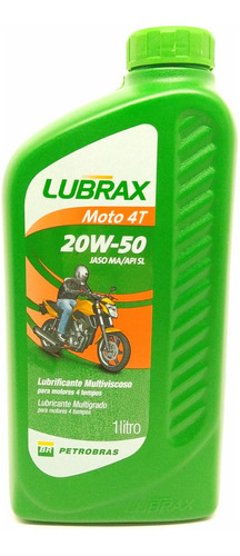 Óleo Lubrificante Para Moto Lubrax 4t 20w-50 1l Mineral