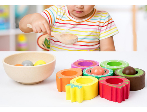 Bola De Arco-íris Em Copo Brinquedo Montessori, Bola De