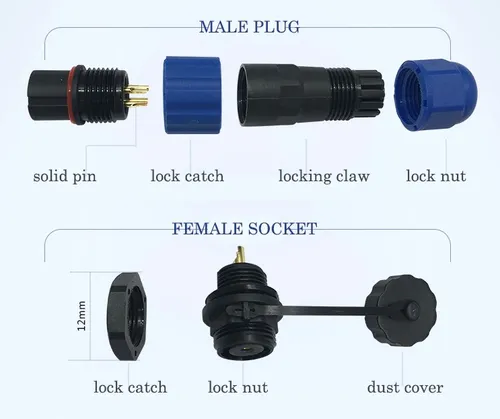 Conector Aviación Impermeable Sp13 3 Pines