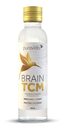 Tcm Brain Pura Vida-óleo De Coco 300ml-energia Corpo E Mente