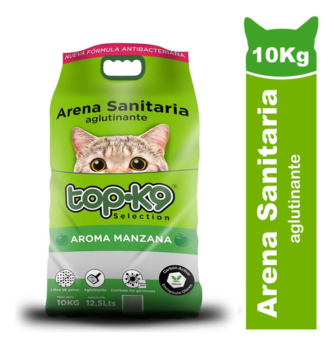 Arena Antibacterial Aglutinante Topk9 Aroma Manzana 10kg. Np