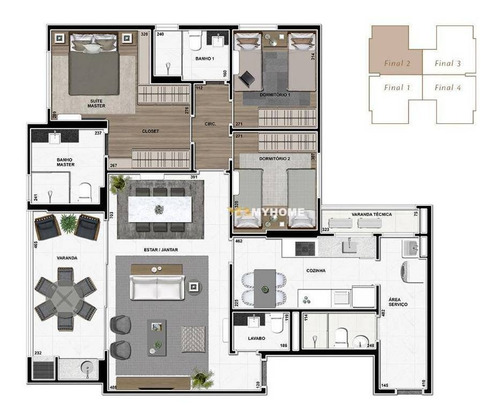 Apartamento À Venda, 128 M² Por R$ 1.197.000,00 - Ecoville - Curitiba/pr - Ap3145