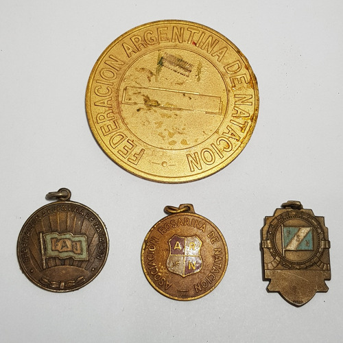 Antiguas Medallas Natación Lote X 4 Mag 60589