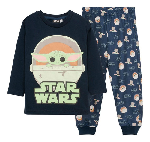 Pijama Manga Larga Star Wars Baby Yoda Licencia Original