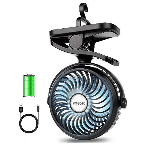 Brigenius Ventilador Para Acampar Con Clip Con Luces Led, Mi