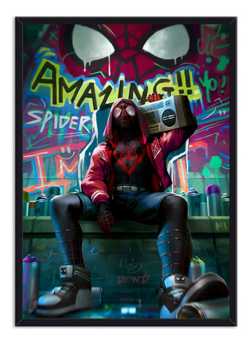 Miles Morales Poster Enmarcado Spiderman 