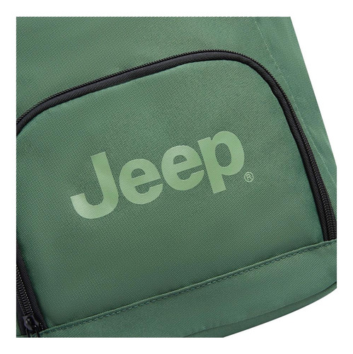 Mochila Portanotebook 14 Rolltop Jeep By Delsey 16d Color Verde Oliva Diseño De La Tela Jeep 16d
