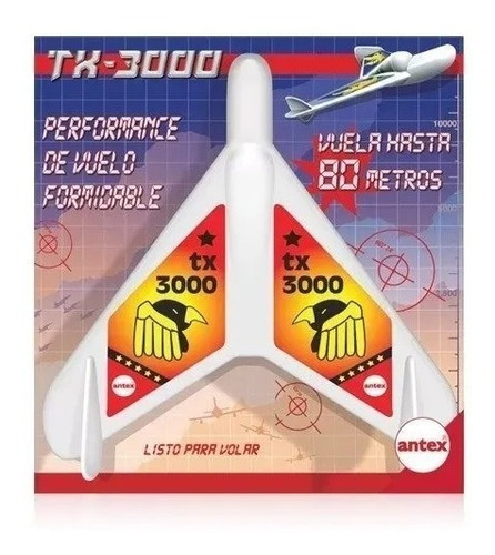 Avion De Juguete Vuela De Verdad Planeador Hasta 80 Mt Antex Color Blanco Personaje NAVE