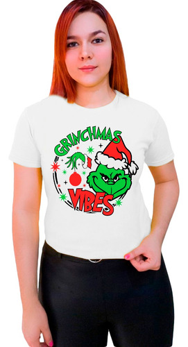 Polera Navideña Grinch Grinchmas Vibes Pascuas Familiar C103