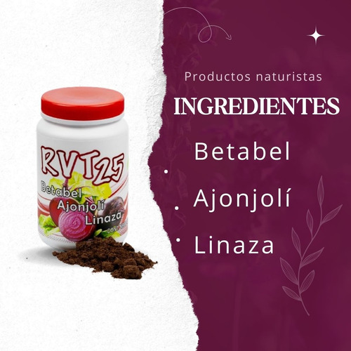Polvo De Betabel, Ciruela, Almendra, Linaza, Ajonjolí