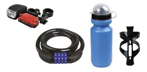 Kit Y Accesorios De Ciclismo Candado, Luz, Botella