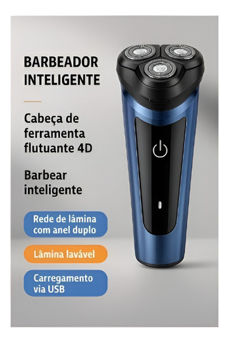 Barbeador Impermeável Recarregável Elétrico 4d Shaver Preto