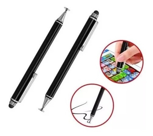 Pack 2 Lápiz Táctil Touch Pen Doble Puntero Para Tablet Cel