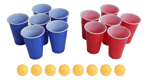 Set De Juego De Cup Pong Beer Fun, 12 Tazas Y 8 Bolas Para L