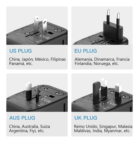 Adaptador Internacional-todo En Uno Adaptador De Universal