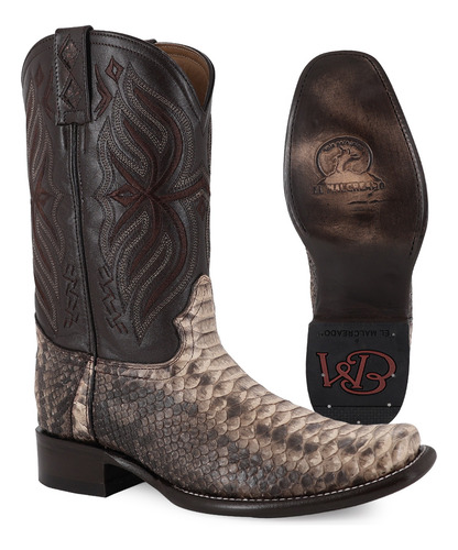 Bota Vaquera Para Hombre Y Cinto Vaquero Piel Pitón Natural