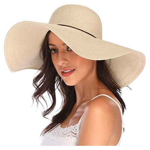 Sombrero De Paja Para Mujer Con Ala Ancha