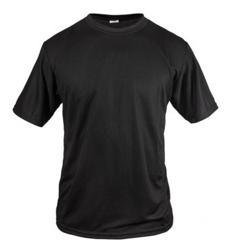 Polera Militar Dry Fit- Hidrofuga Negro Poliester