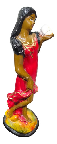 Imagen Artesanal Pomba Gira Con Calavera 40cm Altura Yeso Pomba Gira Con Calavera