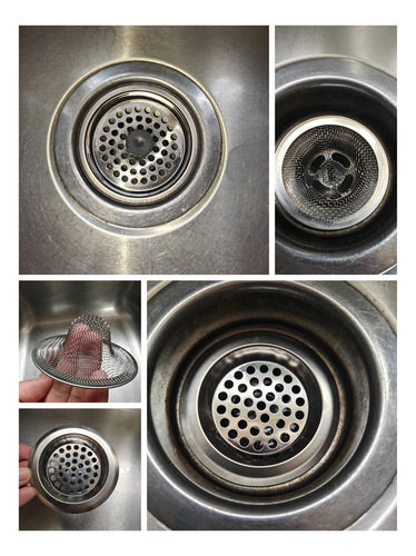 Coladera Canastilla Tarja Fregadero Acero Inoxidable 3 Pzs Acero Inoxidable