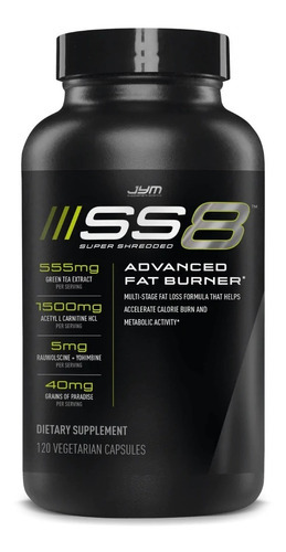 Jym Ss8 Super Shredded Fat Burner 120 Caps Termogenico Sabor Capsulas