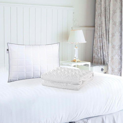 1 Almohadas Home Tiffany + 1 Protector Individual 3 Capas Blanco