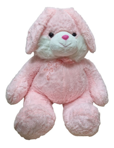 Peluche Conejo Gigante 90cm Con Moño Color Rosa 1066 Mono