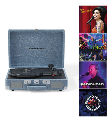 Tornamesa Crosley / Cruiser Deluxe Bt Blue Jeans + 4lp Exc