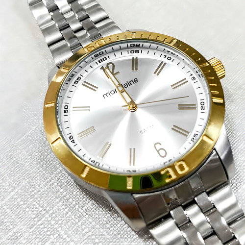 Relogio Mondaine Analógico 99529g0mvne1 Pulso Prateado 99529 Cor do bisel Dourado Cor do fundo Prata