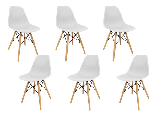 Combo 6 Sillas Eames Dsw Blancas - Desillas