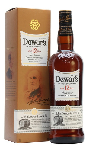 Whisky Dewars 12 Años 750ml Origen Escoces Scotch