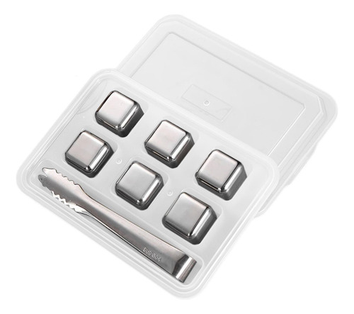 Cubos De Hielo Enfriadores De Acero 6 Plata Con Clip
