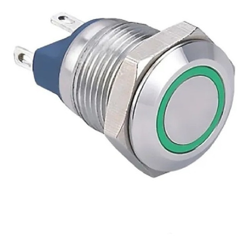 Megatronica Switch Pulsador Luz Verde Botón 12mm 12-24v