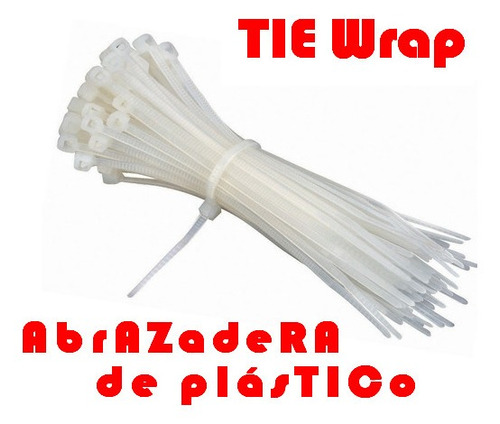 Tierrap Tirrap Tiewrap 8pulx4,6mm 20cm Blanco 100 Abrazadera