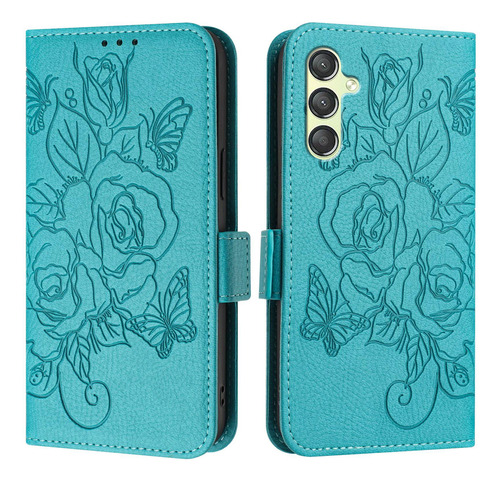 Funda Tipo Cartera De Piel 3d Con Forma De Flor Para Samsung Galaxy A06 A16 A26 A36 A56 A05s A15 A25 A35 A55 A04s A14 A24 A34 A54