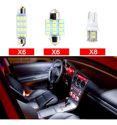 20pzs Focos Coche Luz Interior Led T10 31mm 42mm 6000k
