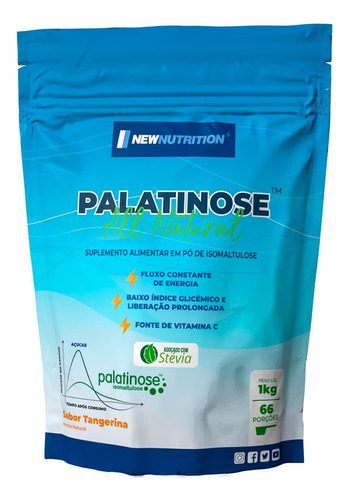 Suplemento Em Pó Newnutrition Palatinose All Natural Carboidratos Sabor Cranberry Em Sachê De 1kg Isomaltulose Adoçado Com Stévia