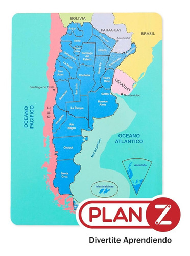 Imagen 1 de 9 de Rompecabezas De Madera De Argentina. Puzzle 25 Piezas