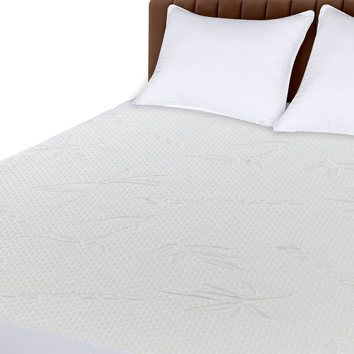 Imagen 1 de 10 de Cubre Colchon Protector Impermeable Bambu 2 Plazas Y King