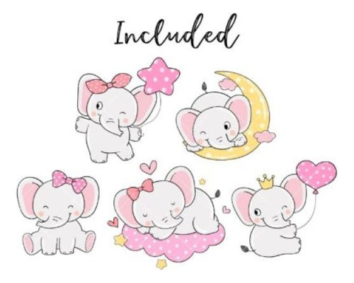 Imágenes Digitales Elefantitas Bebé Rosas 10835164