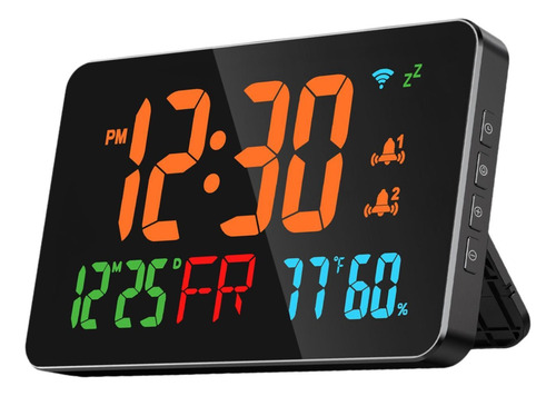 Reloj Digital Reloj De Pared Led Con Fecha Pantalla Naranja