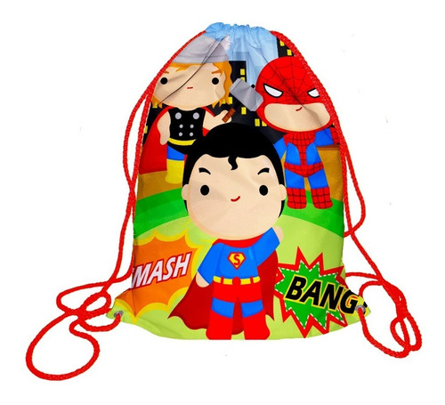 60 Morralito Dulcero Bolo Fiesta Infantil Super Heroes