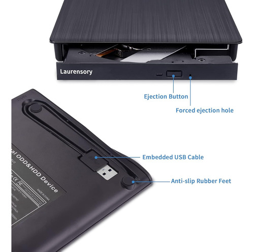 External Dvd Drive Usb 3.0 Type-c Usb Portable Player For...