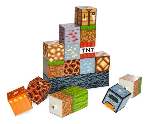 Lámpara Escritorio Rompecabezas Minecraft Block Building-16