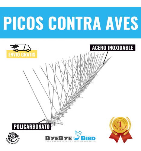 Púas/picos Anti Aves Palomas Gatos De Acero Inoxidable 3m