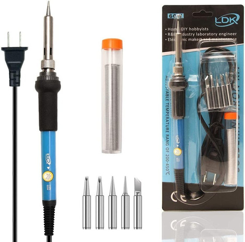 Kit De Ferro De Solda Ldk Elétrico 60w 110v Ajustável