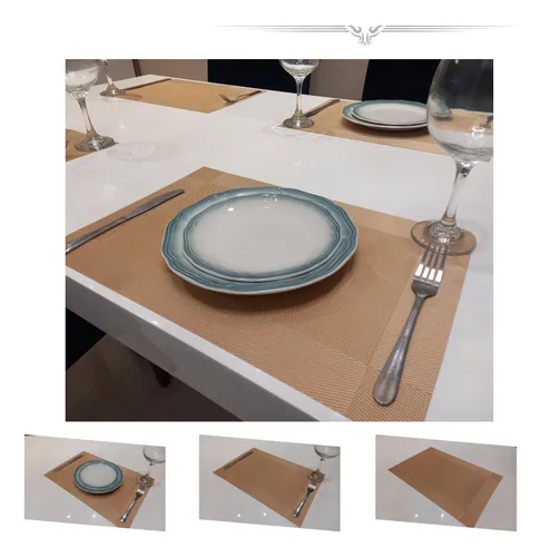 Kit Jogo Americano Mesa Jantar Lindo 4 Un Marrom