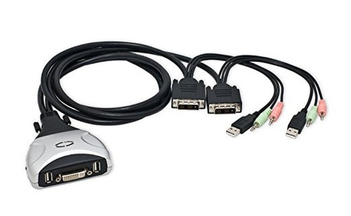 Iocrest 2 Puertos Dvi + Conmutador Kvm Usb Con Soporte De Au