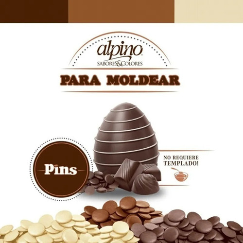 Imagen 2 de 3 de Chocolate Para Moldear Alpino Lodiser Pins X 1kg | Blanco |