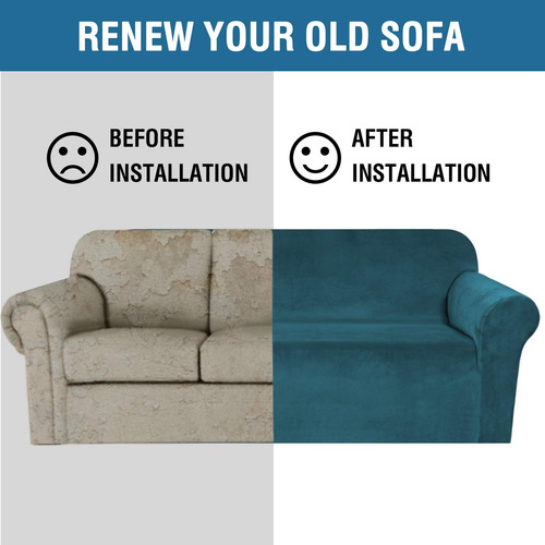 Sofá Slipcover H.versailtex De Terciopelo Elástico, Sofá Gra
